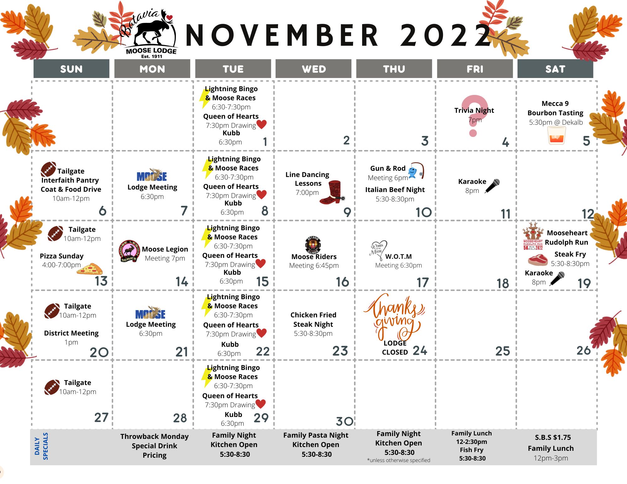 Moose Lodge Calendar Of Events NabihahArann